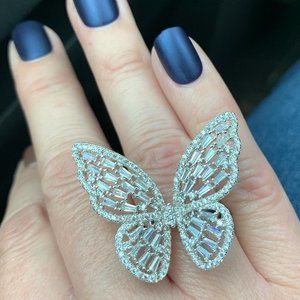 Sterling & CZ Butterfly Ring